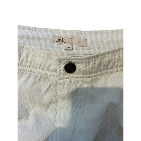 Onia The Calder 7.5” Nylon Swim Shorts Drawstrings Men's Size 40 Pale Seersucker - Picture 2 of 7